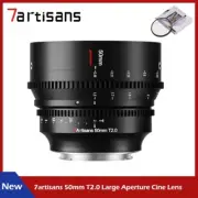 7artisans 50mm T2.0 MF Full Frame Cine Lens for Sony E Canon RF Nikon Z Lumix L