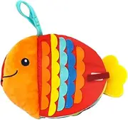 HONITANO 1Pc Animal Education Cloth Book Portable Fish Shaped Plaything for Early Development High Contrast Design Safe for Sensory Play and Learning Activities