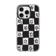 iPhone 16 Pro Clear Case MagSafe Compatible Floral Checker