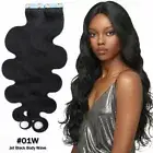 Thick Tape in Russian Remy Human Hair Extensions Skin Weft Body Wave Full Head