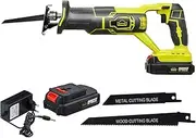 [DEWINNER] Cordless Reciprocating Saws 20V 2.0Ah Compact Saw with Li-ion Battery and Charger 2 Blades Variable Speed 22cm Stroke Length Tool Free Blade Change