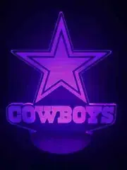 3D LED illusion Dallas Cowboys Star Name USB 7Color Night Light Lamp Bedroom
