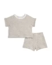 Bloomie's Baby Boys' Striped Waffle Knit Top & Shorts Set, Baby - Exclusive