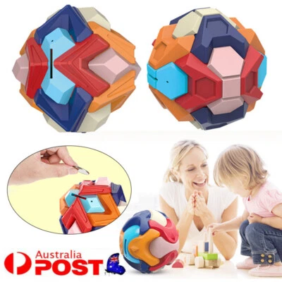 3D Piggy Bank DIY Puzzle Assembled Building Blocks Toy Ball Coin Money Banks AU