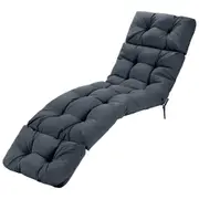 Costway 186x56cm Patio Lounge Chair Cushion Waterproof & Sun Protection High Back Floor Lazy Recliner Cushion Grey