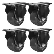 3 inch Heavy Duty Polyurethane Caster Wheels Rigid Fixed None Swivel Industri...