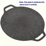 1pc, Cast Iron Roti Tawa, Double Handled Cast Iron Crepe Pan For Dosa, Tortillas, Nonstick Round Griddle Grill Pan For BBQ, Round BBQ Griddle With ...