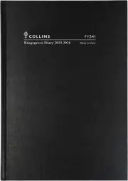 Collins Kingsgrove Week to View 2023-24 Financial Year Diary, Size A4, Black
