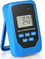 Mini USB Humidity Temperature Data Logger RH Temp Datalogger Recorder Humiture Recording Meter with Heat Index and Dew Point Test 80,000 Record Capacity