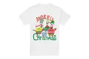 SpongeBob SquarePants Mens Merry Christmas Group T-Shirt (White) - UTTV6481