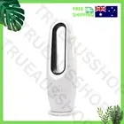 White Bladeless Floor Fan with Touch Control & Remote - 4 Speeds, LED Light