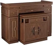 tuesShrine Altar Chinese Style Black Walnut Buddha Shrine Combination Cabinet, Indoor Zen Meditation Offering Cabinet Buddha Shelf