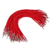 100 Pcs 9.8" Elastic Barbed Cord 2mm Loop Stretch Round String with Barb, Red