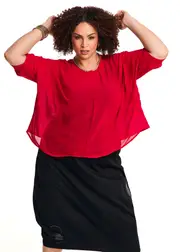 [Taking Shape] Taking Shape Chiffon Arlie Layering Top Size 18-20 in RED - Plus Size Women's Clothing Red