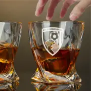 Custom Engraved AFC Bournemouth Whiskey Glass – 10 oz Twisted Rocks Glass