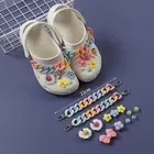 11PCS Bling Solid Rhinestone Shoes 1 Set Fruit Flower Chains Cute Croc CharYY
