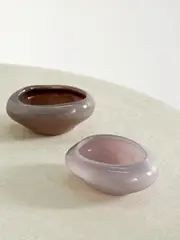 [HELLE MARDAHL] HELLE MARDAHL - Candy Set Of Two Glass Pinch Pots - Pink - One size One size Pink