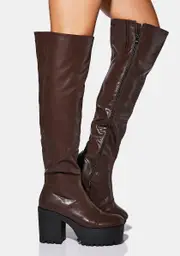 Mocha Secret Show Knee High Boots