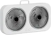 Desk Fans Small Quiet, Double-Headed Air Cooler, Quiet USB Rechargeable Hangable Fan for Dorm Gym Nightstand Nursery Bedroom Tent