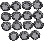 KICHOUSE 15pcs Set Muffin Baking Molds Madeleine Pan Heat-Resistant and Non-Stick Ideal for DIY Egg Tart and Pudding Baking