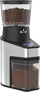 Yopower Burr CoffeeElectric Burr Coffee Grinder, 250g Large Capacity, 60-Setting Conical Burr Mill for Espresso, Drip Coffee, French Press & More, Adjustable 1-18 Cup, Automatic Coffee Bean Grinder