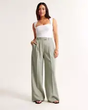 ABERCROMBIE & FITCH Curve Love Harper Tailored Ultra Wide Leg Pant Size 25