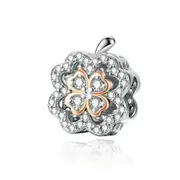 Silver plating Lucky Clover Charm for Women Bracelet & Bangle Paved Charm DIY Fashion Jewelry