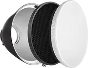Labymos 9 Inch Reflector Bowens Mount Photography Lamp Shape Dish with 60°Honeycomb Grid & White Soft Cloth for Studio Strobe Flash Light Speedlite