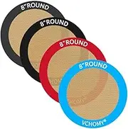 Silicone Baking Mats, Set of 4, Round dia 8 Inch, Non Stick, BPA Free, Baking Sheet Pan Liner for Cake,Pizza,Cookies,Macaron,Bread,Pastry,Toaster (Multi Colors, Round-dia 8 inch)