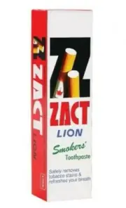 PACK3 ZACT Toothpaste Smokers' Stain Removal Formula Removes Tobacco Stains 160G