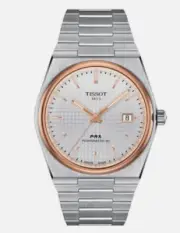 Tissot PRX T1374072103100 Powermatic 80 Automatic Watch Ivory Dial Box & Papers