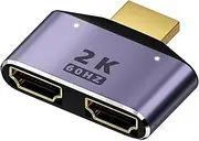 Dual Screen Adapter - High Resolution 2k Output Indicator Adapter, Dual Screen Display Port Adapter | 2k Computer Output Adapter with Indicator, Lightweight Dual Screen Display Converter for Computer