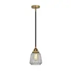 Innovations Chatham 1 Light 8.5" Mini Pendant, BAB/CL/Ribbed - 288-1S-BAB-G142