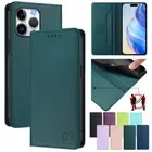 For iPhone 16 15 14 13 12 11 Pro Max XS XR 8 Plus Case Leather Wallet Flip Cover