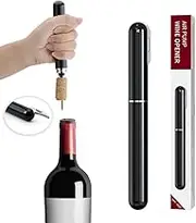 Wine Bottle Opener, Air Pressure Wine Corkscrew with Cutting Wine Bottle Foil Knife, Effortlessly Open Wine Bottles Without Damaging Corks, Easy-to-Use(Black)