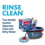 EasyWring RinseClean Spin Mop w/ 2-Tank Bucket System - Efficient Cleaning