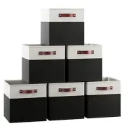 11 x 11 Storage Cube Bins, Foldable Collapsible Fabric Storage Bins Box Linen