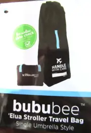 BuBuBee Elua Stroller Travel Bag Single Umbrella Style Black 47" X 12" X 12" NEW