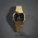 CASIO 卡西歐 女錶 時尚經典 金黑 黑面 金錶 碼錶 電子錶 數字顯示 不銹鋼錶帶【LA680WGA-1B】