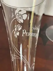 Perrier Jouet Hollow Stem Champagne Flute White Flower Barware Glass Set Of 2