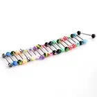 Ball Tongue Rings Stainless Steel Acrylic Fashionable Piercing Barbell Body DY9