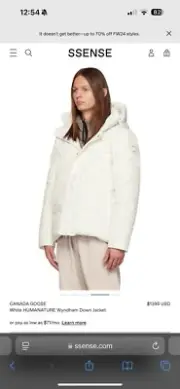 Canada Goose Wyndham White Parka Winter Coat- Small- new with tags retails $1395