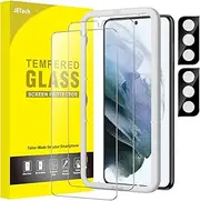 [JETech] Screen Protector for Samsung Galaxy S21 Plus 6.7-Inch with Camera Lens Protector, Easy Installation Tool, Tempered Glass Film, HD Clear, 2-Pack Each