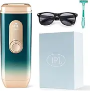 Laser Hair Removal for Women and Men, IPL Laser Hair Removal Device Safe at-Home use for Nearly Painless for Facial Legs Arms Whole Body Use(Green)