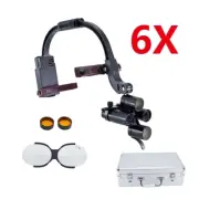 5W 2 LEDs Dental Medical Wireless Headband Head Light with 6.0X Binocular Loups