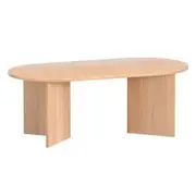 Artiss Coffee Table Oval 110CM Pine Alva