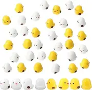 Hariendny 100 Pcs Tiny Chicken Figurines Mini Resin Chickens Model Mini Plastic Chickens Miniature Figurines Miniature Garden Ornaments Accessories for Home Decoration DIY Craft(Yellow&White)