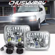 LED Headlight 5x7" 7X6 Hi/Lo Beam For Chevy Express Cargo Van 1500 2500 3500 2PC (for: Peugeot)