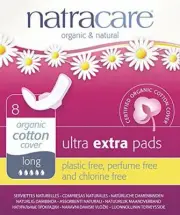Natracare Long Ultra Extra Pads with Wings -1 Pack of 8 pads