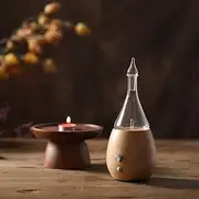 Celeste Tear Drop Nebuliser, Stylish Home Decor, Pure Essential Oil Diffuser, Solid Wood & Glass Handmade Light Diffuser, No Plastics, No Heat, No Water Aromatherapy